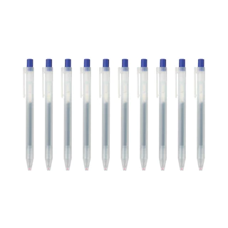 MUJI 🖊️ ปากกา หัวกด ลูกลื่น สี น้ำเงิน หัว 0.5 มูจิ ของแท้ Smooth Gel Ink Ballpoint Pen Blue