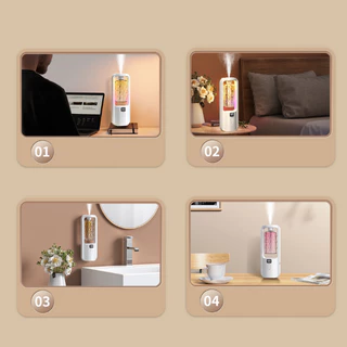 DEMA เครื่องฟอกอากาศ พ่นไอน้ำ ปรับได้ 5 ระดับ เครื่องพ่นอโรม่า ไฟ LED สีสันสดใส หอมสดชื่น