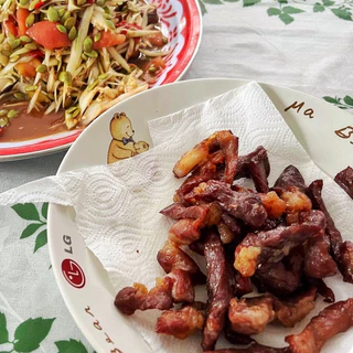 หมูแดดเดียว สันคอล้วน100% สูตรดั้งเดิม - เนื้อนุ่ม เนื้อติดมันส์ รสชาติเค็มหวานอ่อน