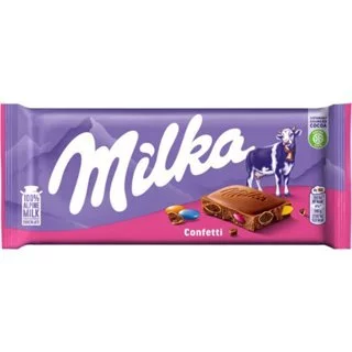 Milka Milk Chocolate มีส่วนผสมของนม Alpen 100% มี 20 รสชาติให้เลือก ขนาด 87-100 กรัม(g.) BBE: 11/2026 - 01/2027