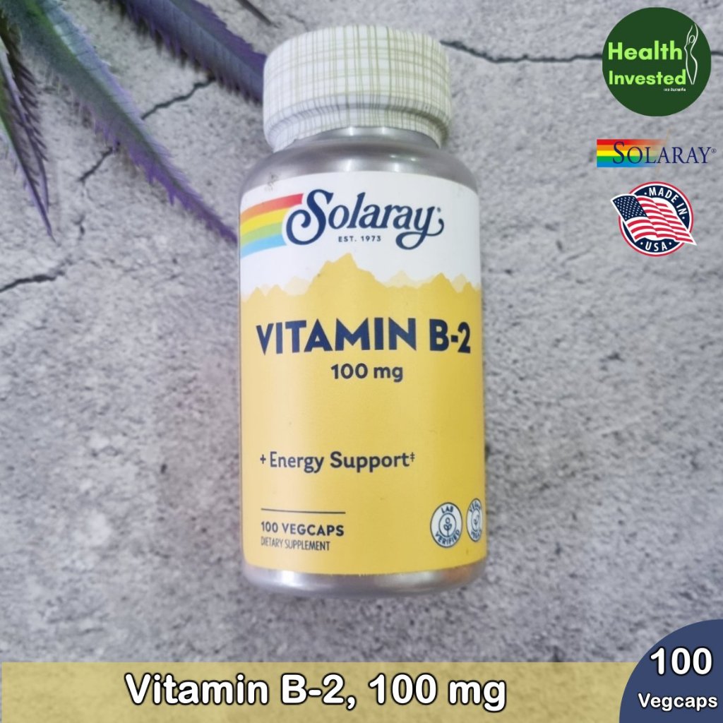 <Solaray> Vitamin B-2, 100 mg 100 Vegcaps วิตามินบี2