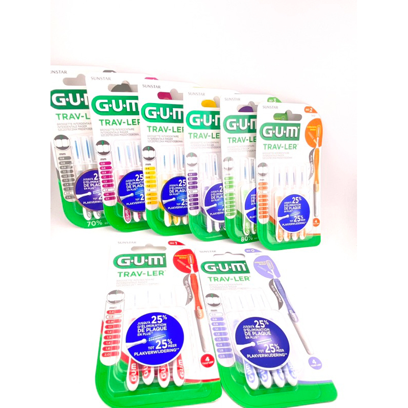 แปรงซอกฟัน GUM SUNSTAR TRAV-LER ด้ามตรง ปรับมุมได้ แพ็คละ 4ด้าม สินค้าแท้นะคะ โดยล็อตใหม่บางครั้งอาจมีการปรับภาพบ้างค่ะ