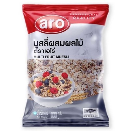 เอโร่ ซีเรียล มูสลี ผสม ผลไม้ 1000กรัม อาหารเช้า/ aro multi fruit muesli