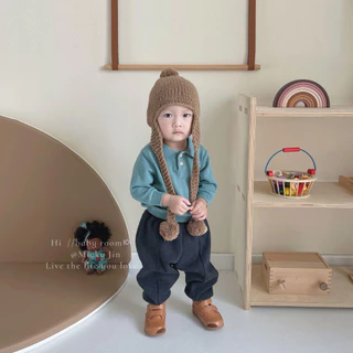 Littlebluelamb ⭐รองเท้าหุ้มข้อ "หนังแท้ " ❗ ขายดี : เด็กหัดเดิน (BBA22187) กันลื่น ซัพพอร์ตข้อเท้าได้ดีมาก