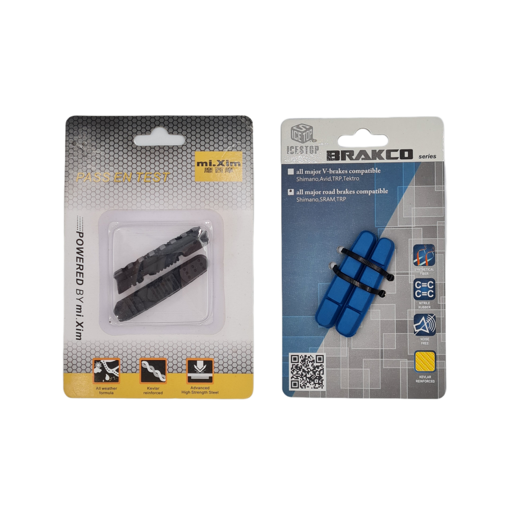 BRAKCO 2 คู่ ผ้าเบรคจักรยานเสือหมอบ ชนิดถอดเปลี่ยนได้ สำหรับล้ออลูมิเนียม/คาร์บอน