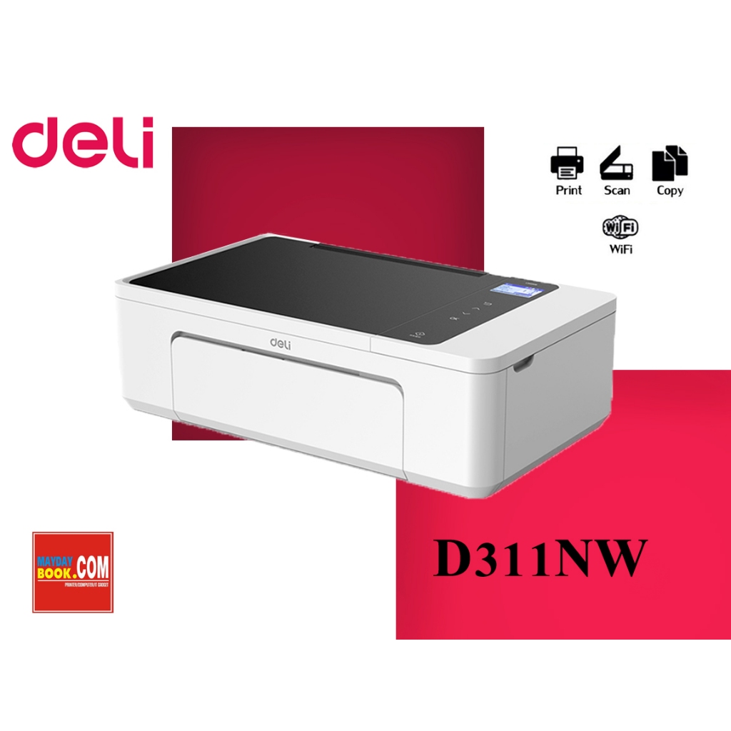 DELI Printer D311NW ALL-IN-ONE WiFi Print/Copy/Scan เครื่องปริ้นมีไวไฟ ราคาประหยัด เติมหมึกง่าย