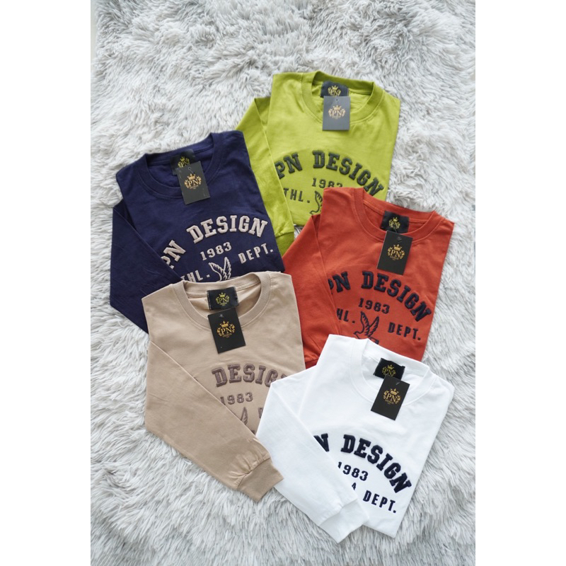 เสื้อแขนยาวจั้มPN DESIGN(โค้งดีไซน์) S-4xl หญิงชายใส่ได้ คอกลม