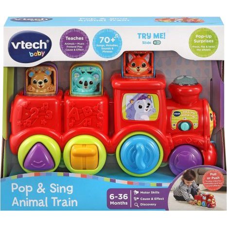 vtech รถไฟของเล่น Pop Up Friends/Pop And Sing Animal Train