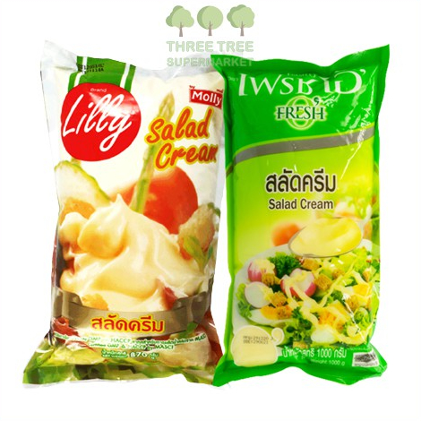 น้ำสลัด สลัดครีมเข้มข้น เบเกอรี่น้ำสลัด ลิลลี่ มอลลี่ 870ก. เฟรชโอซีเล็ค 1กก. (Salad Cream)