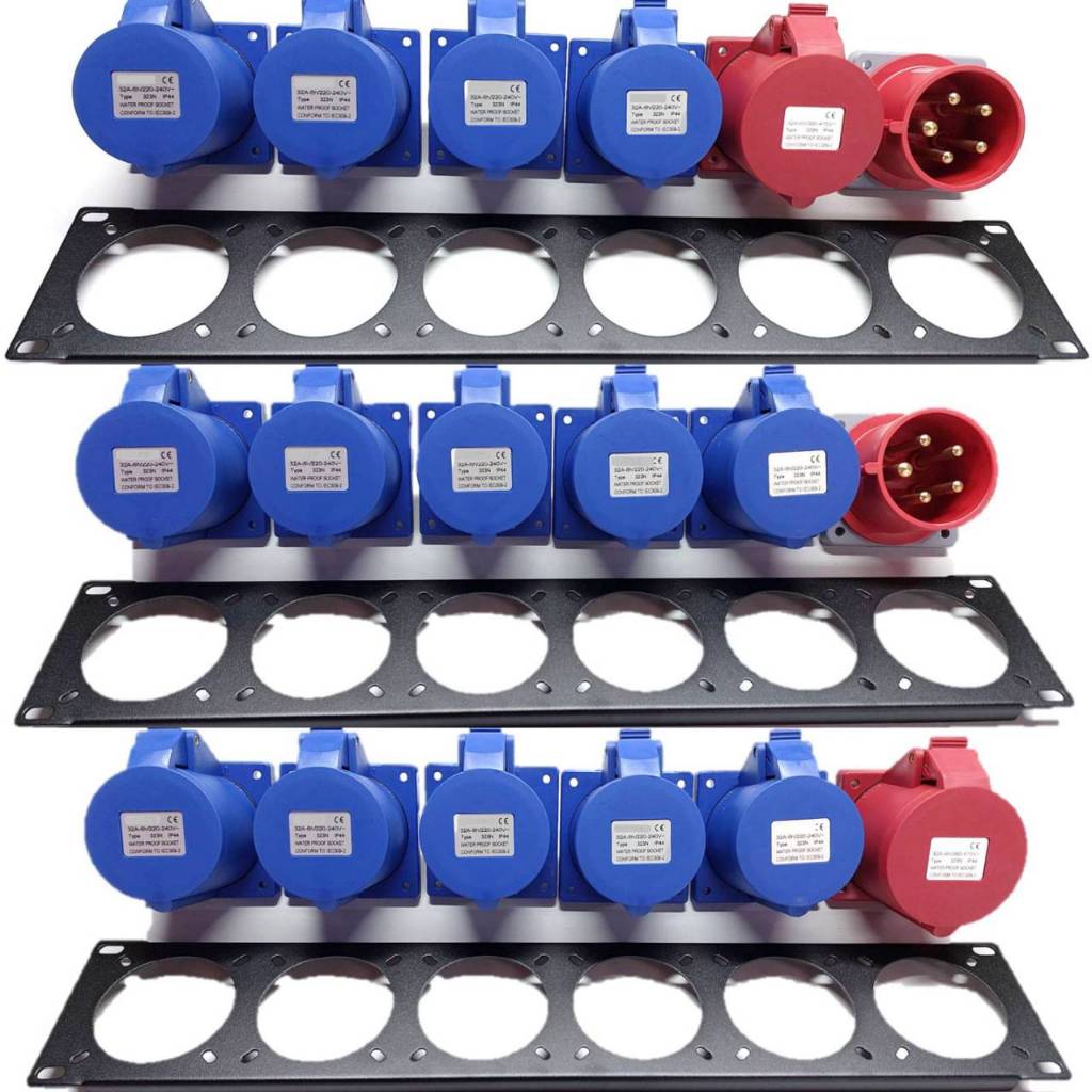 K2 / KIT ชุดอุปกรณ์ สำหรับลูกค้านำไปประกอบเอง 2U 32A ชุดอุปกรณ์ปลั๊กติดแร็คประกอบเอง  ไม่รวมสายไฟ