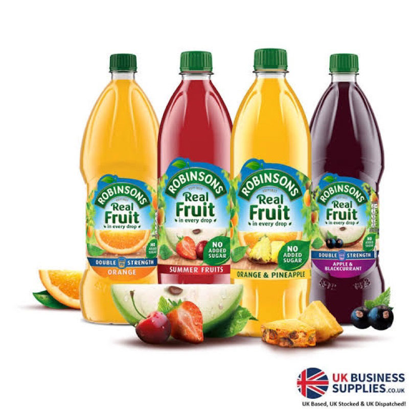 W/T Robinsons juice 1L . น้ำผลไม้นำเข้าจากUK น้ำส้ม น้ำเลมอน น้ำแบล็คเคอแรนท์แอปเปิ้ล