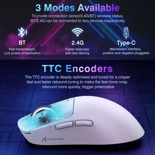 ของแท้ AttackShark X3/X3Pro PAW3395 เมาส์ไร้สาย เมาส์บลูทูธ 2.4G 3 โหมด wireless mouse