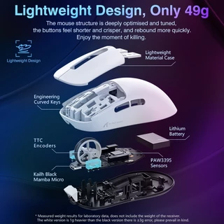 ของแท้ AttackShark X3/X3Pro PAW3395 เมาส์ไร้สาย เมาส์บลูทูธ 2.4G 3 โหมด wireless mouse