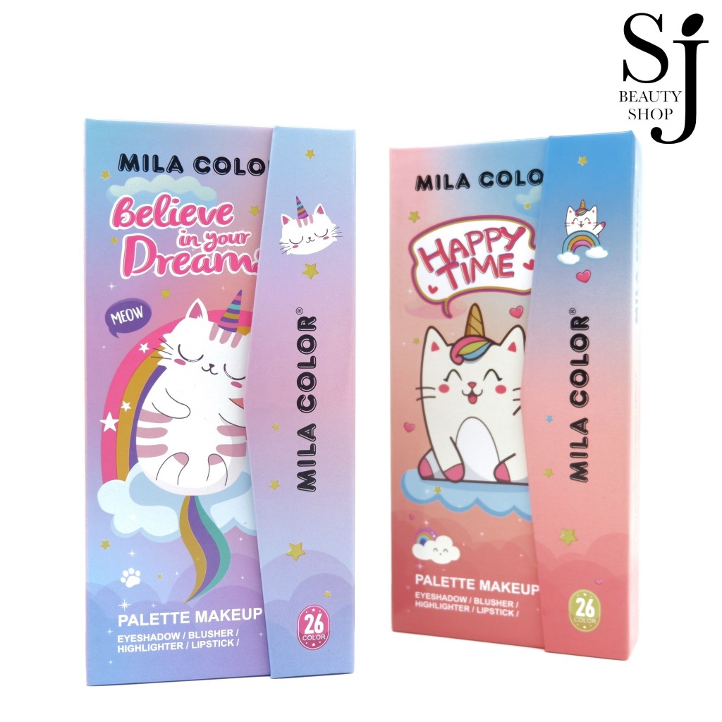 MILA COLOR Happy Time Palette Makeup พาเลทแต่งหน้า เติมสีสันให้ใบหน้า ในพาเลทเดียว