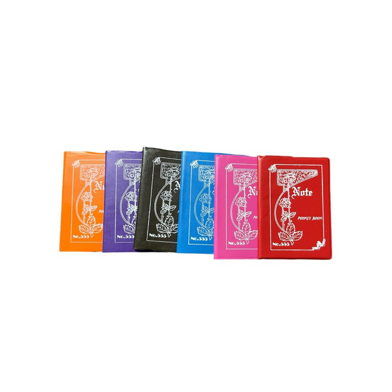 (24เล่ม) สมุดเล่มเล็ก 555 ปกพลาสติกถอดได้ คละสี