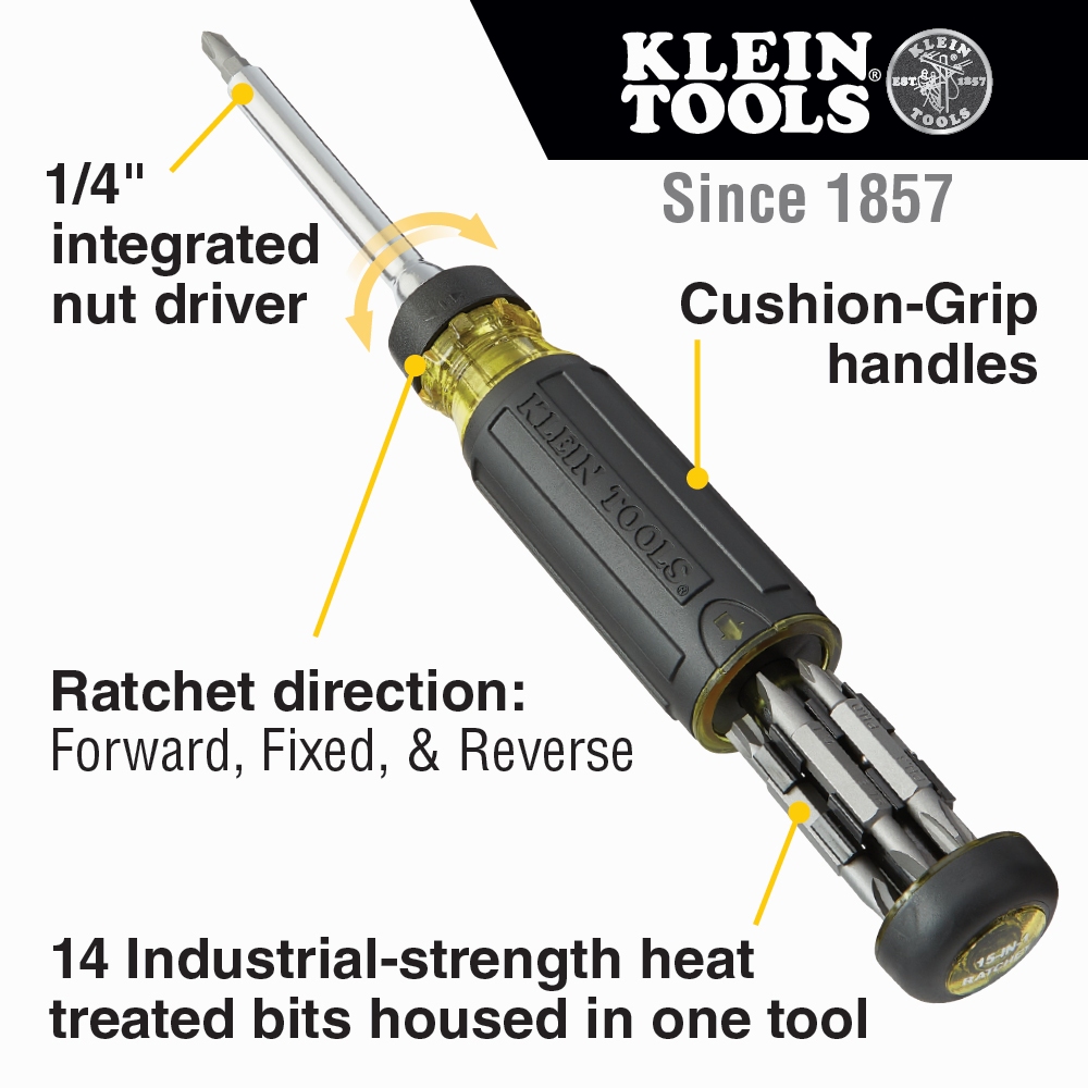 ไขควง KLEIN 15-in-1 Multi-Bit Ratcheting Screwdriver "32305"