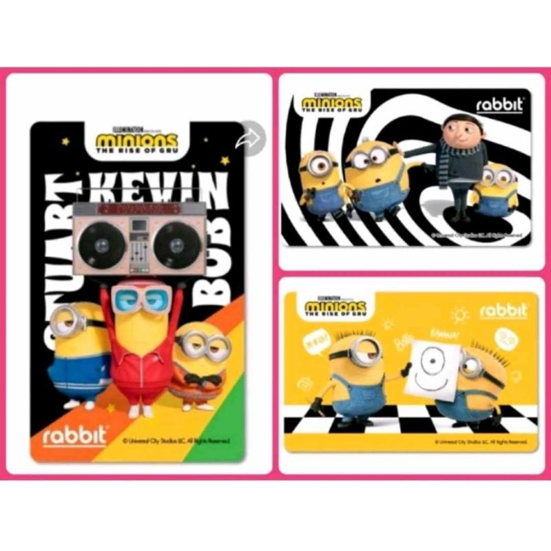 Physical Card] Rabbit Card บัตรแรบบิทคอลเลคชันพิเศษ Minios สำหรับบุคคลทั่วไป (Minions Disco)