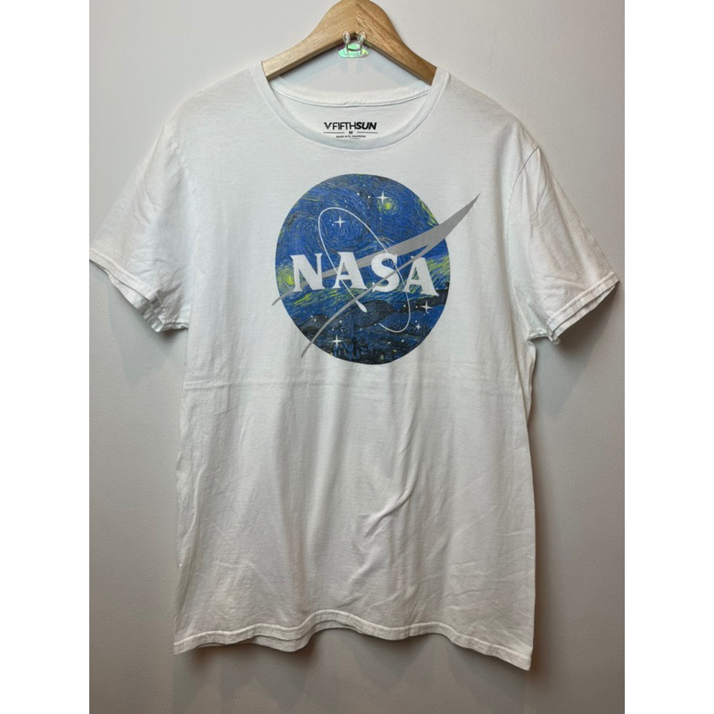 เสื้อยืดมือสอง NASA แวนโก๊ะห์ สีขาว