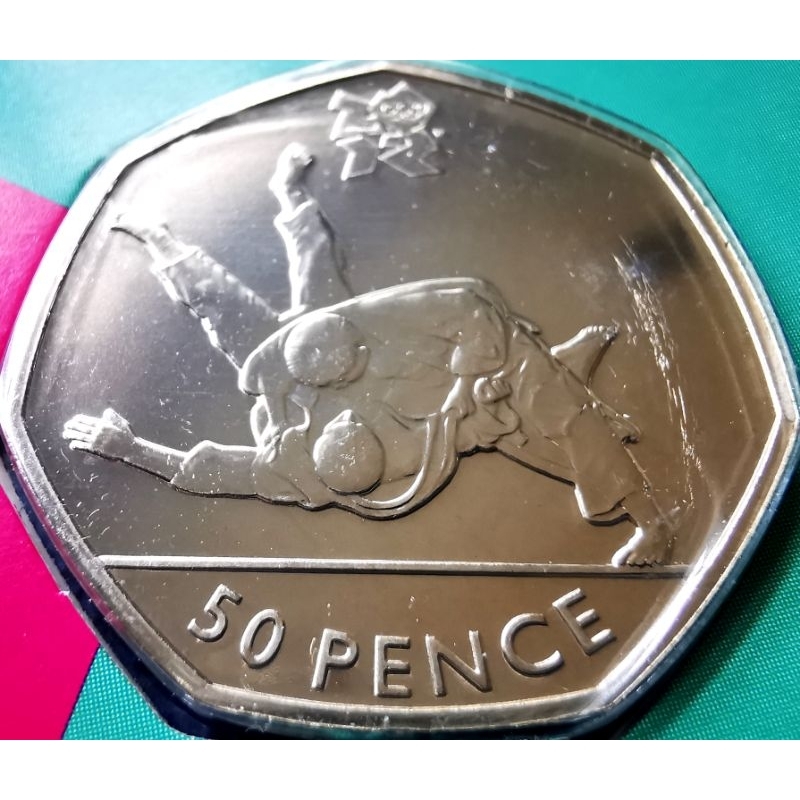 เหรียญ​อังกฤษ​ UK, 50 Pence, (ที่ระลึก​โอลิมปิก​2012ลอนดอน),Judo, mint pack