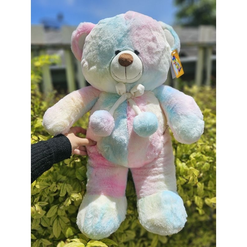 หมีนุ่มนิ่มสีเรนโบว์ น่ารักมากขนาด22นิ้ว มีให้เลือก3ลายจ้า พร้อมส่ง