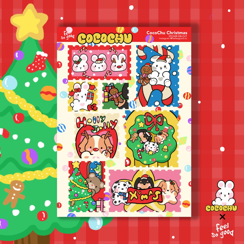 COCOCHU-stickers(A6) Christmas Limited Editionสติ๊กเกอร์แสตมป์คริสต์มาส[cocochuxfeelsogood]