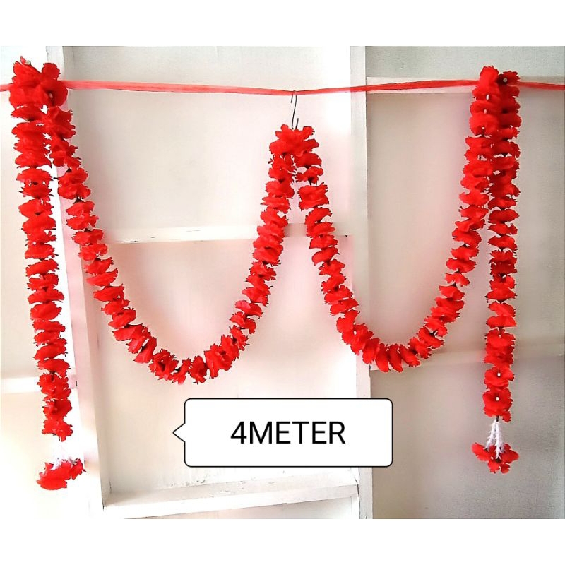 pretty flowers garland mala พวงมาลัยดอกไม้สวยงาม พวงมาลัยดอกไม้100ซม. 1MTR,2 Mtr,3MTR, 4MTR.ทำโดยเสื