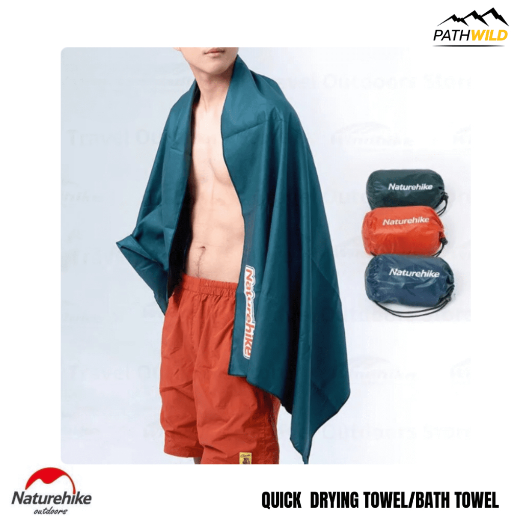 ผ้าเช็ดตัวแห้งไว NATUREHIKE QUICK DRYING TOWEL/BATH TOWEL พกพา พับเก็บเล็ก สำหรับเดินทาง