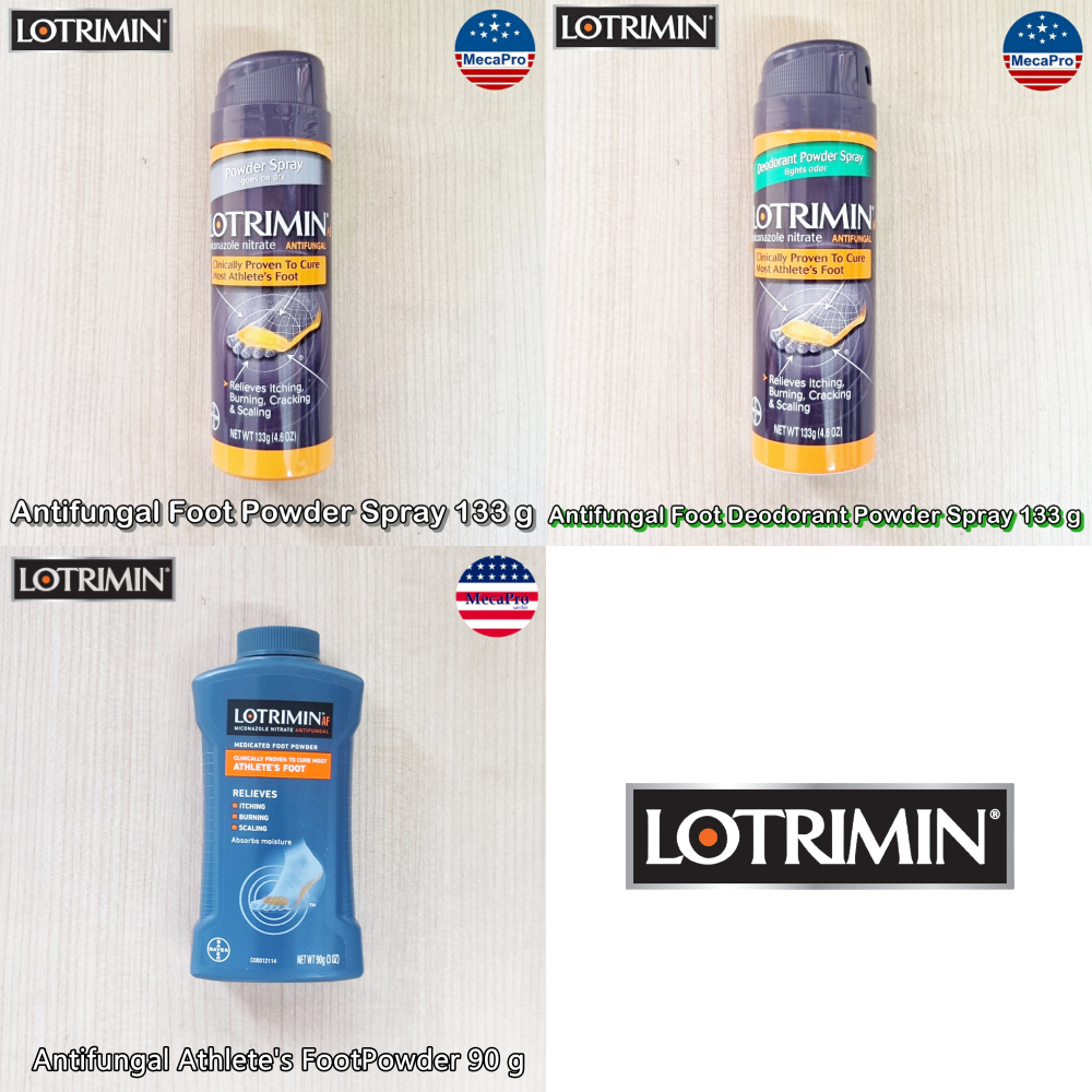 Lotrimin® Antifungal Foot Powder Spray 133g สเปรย์แป้ง ระงับกลิ่นเท้า ลดคัน itching, burning, cracking