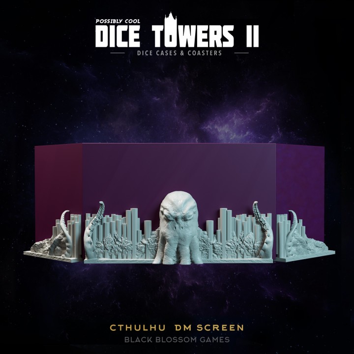 Cthulhu Dungeon Master Screen Holderจัดส่งได้ใน1-3วัน :: Possibly Cool Dice Tower 2