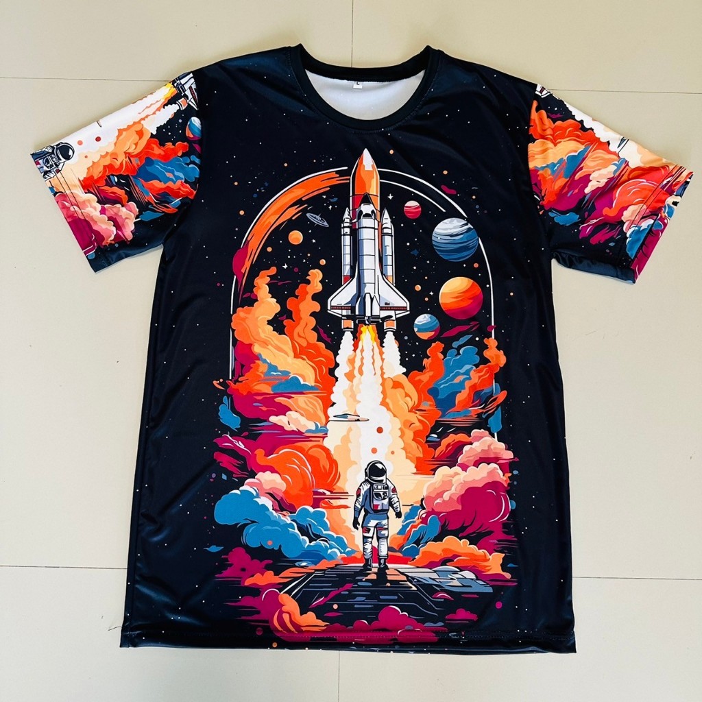 เสื้อยืดลายนักบินอวกาศกับยานอวกาศพร้อมออกเดินทางแล้ว ลายใหม่ล่าสุด ไม่มีไม่ได้แล้ว