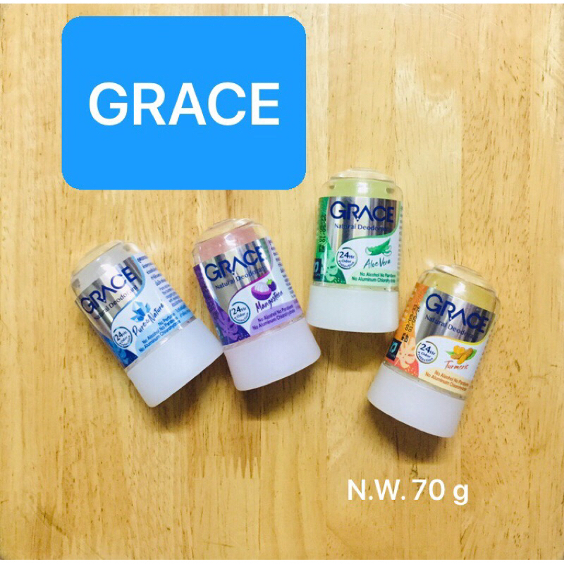 GRACE โรลออนสารส้ม ปราศจากอัลกอฮอร์ กลิ่นหอมจากธรรมชาติ มี 4 กลิ่นหอม
