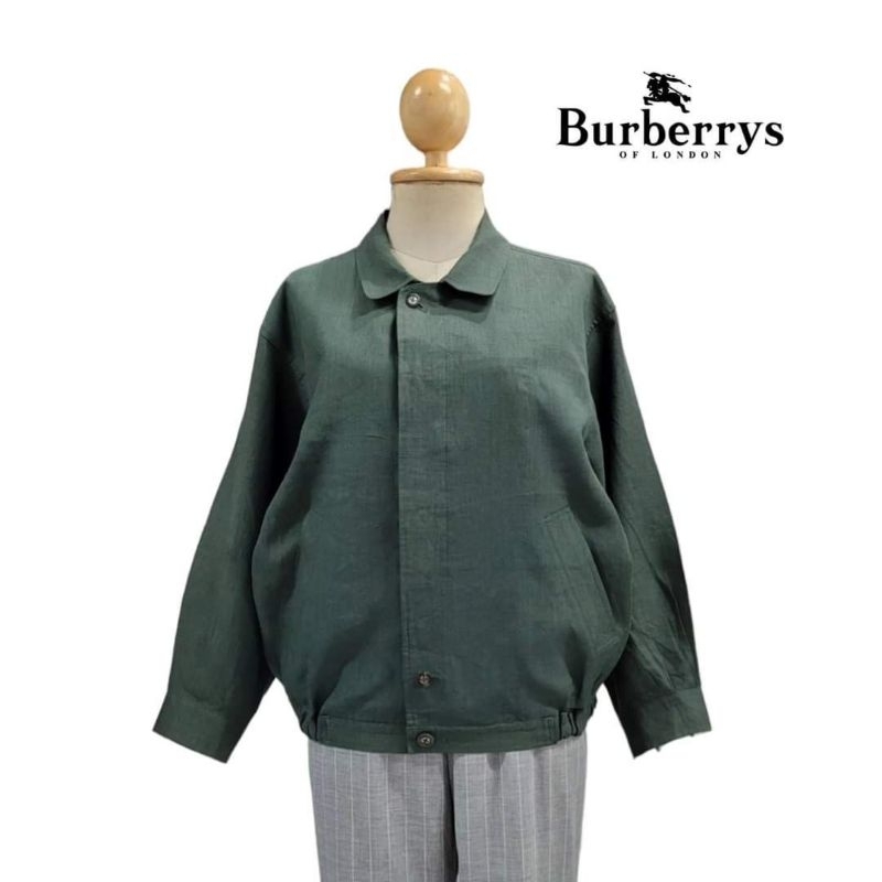 1980's - 1990's Burberrys Linen Harrington Jacket