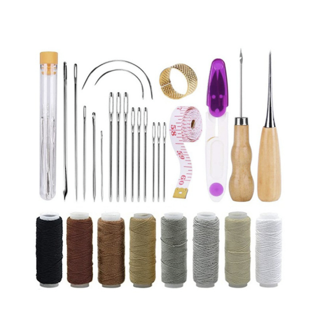 【จัดส่งที่รวดเร็ว】29PCS/25PCSอุปกรณ์เย็บกระเป๋าหนัง จักรเย็บผ้า อุปกรณ์เย็บรองเท้า เข็มเย็บรองเทา หนังมือเข็มเย็บผ้าหนัง