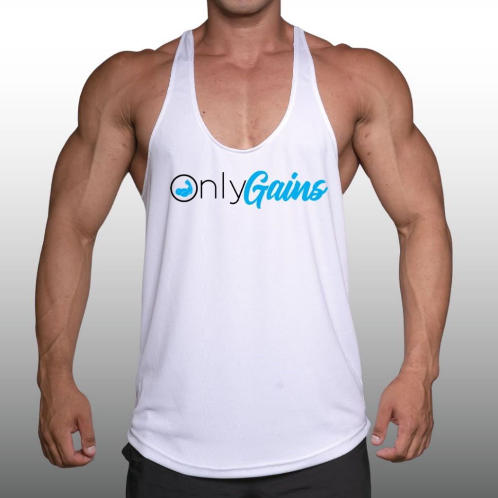 ONLY GAINS เสื้อกล้ามเพาะกายทรงคลาสสิค Bodybuilding Dry Fit Gym Tank Top