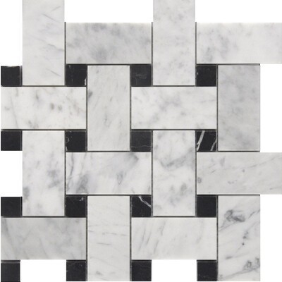 Strip Marble Tiles Floor (White Black) (ราคาต่อตารางเมตร)