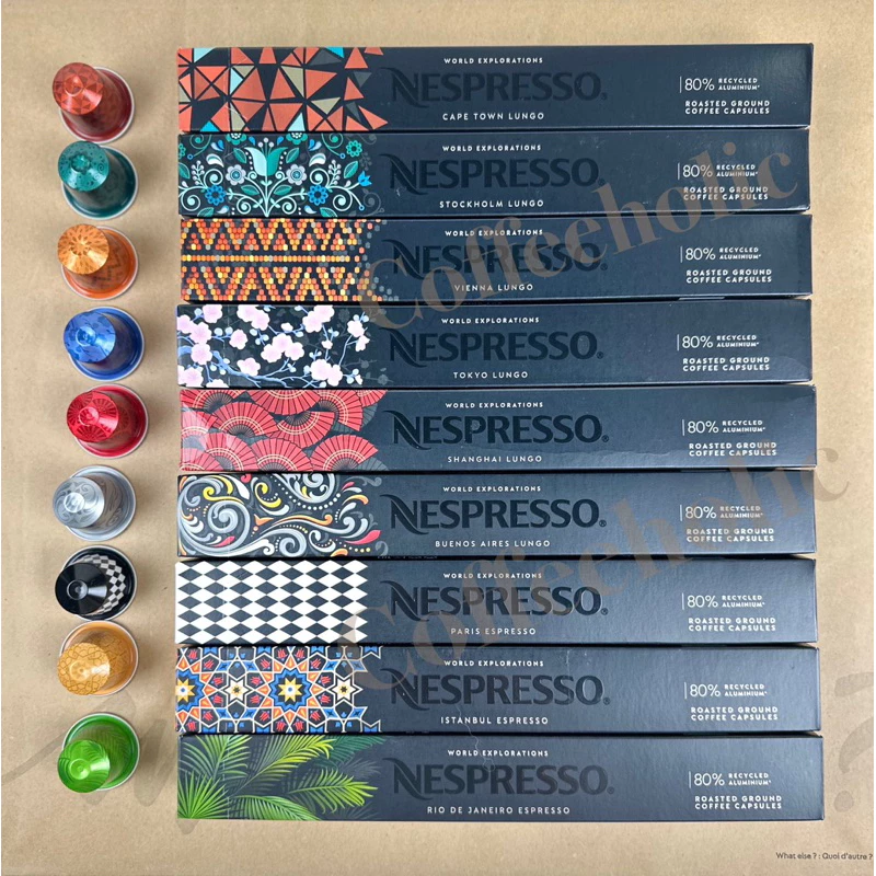 แคปซูลกาแฟ เนสเพรสโซ่ Nespresso capsule กลุ่ม World Explorations รุ่น original ของแท้จากช๊อป จำนวน 10แคปซูล/หลอด