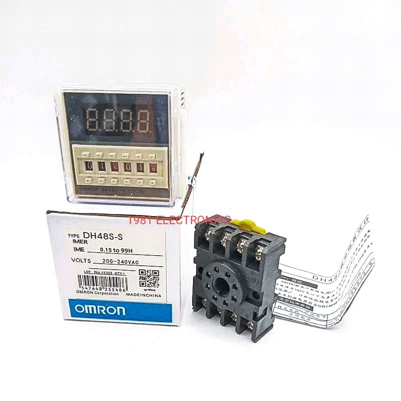 พร้อมฐาน DH48S-S Digital Timer สลับเปิด-ปิด หน่วงเวลา 24VAC/DC 110VAC 220VAC