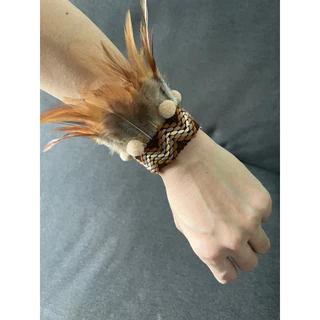 ปลอกข้อมือขนนก ปลอกแขนขนนกหลากสี 1ชิ้น