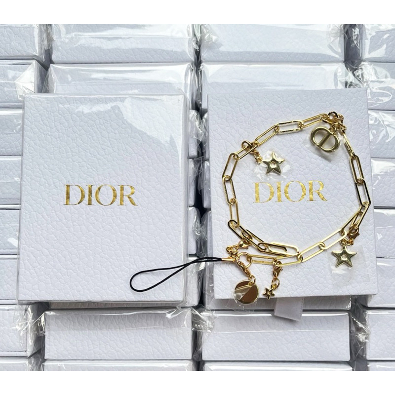 (แท้/พร้อมส่ง) Dior gold phone charm
