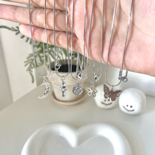 SJ044 สร้อยคอสแตนเลส จี้ผีเสื้อ หัวใจ กุญแจ 🫶🏻🦋💕