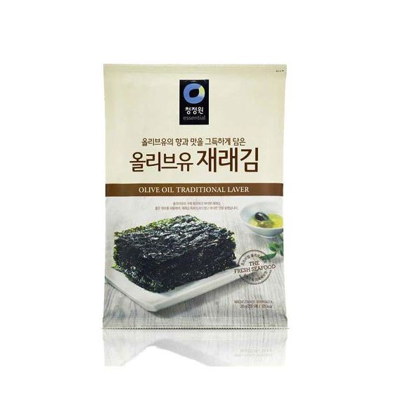 สาหร่ายเกาหลีปรุงรส น้ำมันมะกอก แบบดั่งเดิม 5 แผ่น แบรนด์ ชองจองวอน