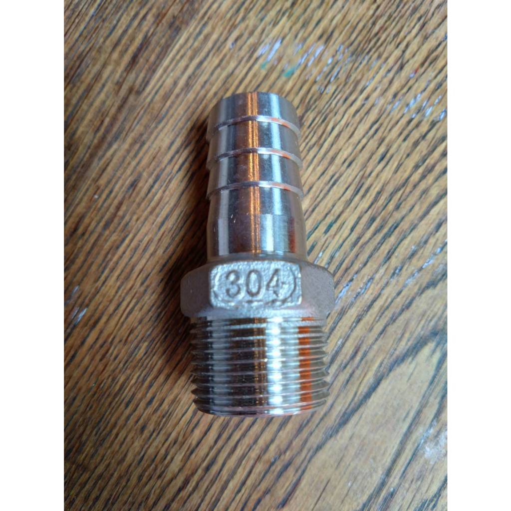 หางปลา สวมสาย เกลียวนอก SUS304 3/4" เกลียว 3/4“(6หุน) สวมสาย 3/4“ (6หุน)