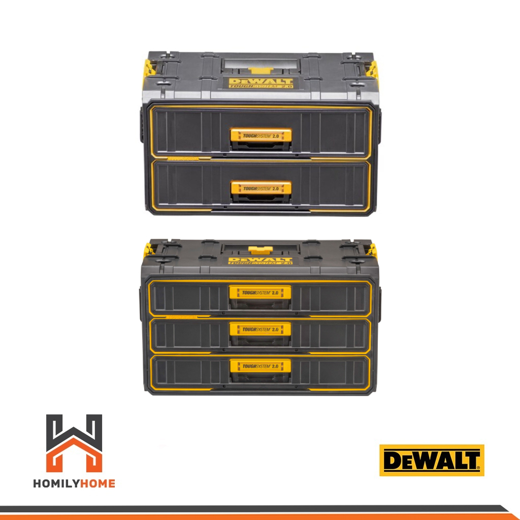 DEWALT กล่องลิ้นชัก 2 ชั้น รุ่น DWST83529 3 ชั้น รุ่น DWST08330 TOUGH SYSTEM 2.0 กล่องเครื่องมือ