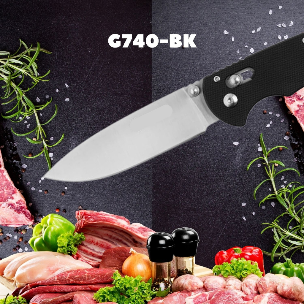 มีดเดินป่า มีดGanzo รุ่นG740-BK รุ่นตัวใหญ่ เหมาแก่การลุยป่า ใช้งานหนัก ระบบจี-ล๊อค