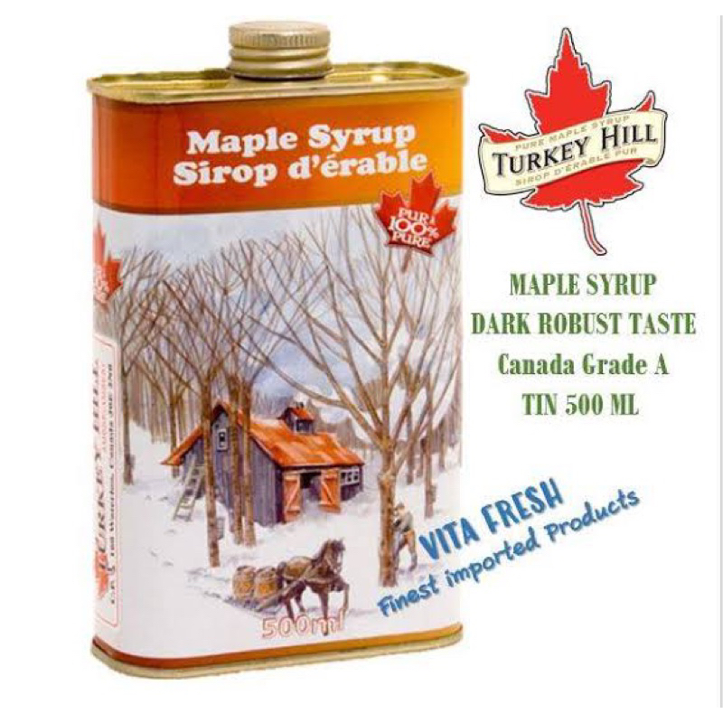 ของแท้100%จากแคนาดา🇨🇦 Turkey hill canada maple syrup tin500 ml.เมเปิ้ลไซรัปแทั