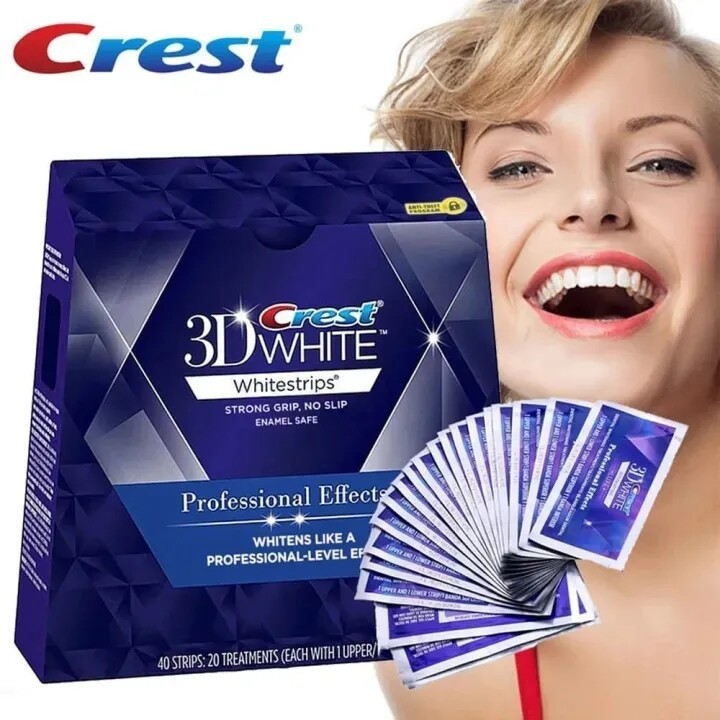 Crest 3D White Professional Effects Whitestrips (40 Strips/ 20 Treatments) ครีสต์ แผ่นแปะฟอกฟันขาว