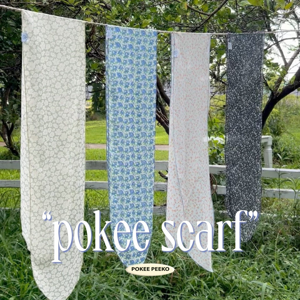 💐🏔️ 𝑃𝑂𝐾𝐸𝐸 | 𝑆𝐶𝐴𝑅𝐹 ผ้าพันคอพิมพ์ลายดอกไม้จิ๋ว 🧣🌸🤏🏻