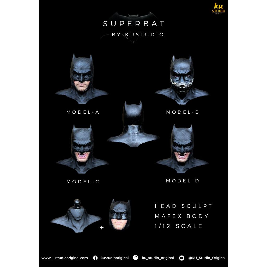 หัวเพ้นท์ Superbat Head Sculpt 1/12
