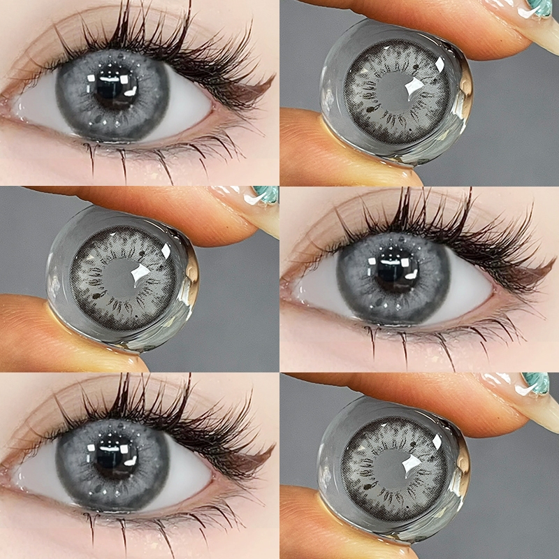 MIDROO คอนแทคเลนส์ Green ขนาดกลาง14.2mm ตาปริมาณน้ำ 40% สายตาปกติ 1คู่