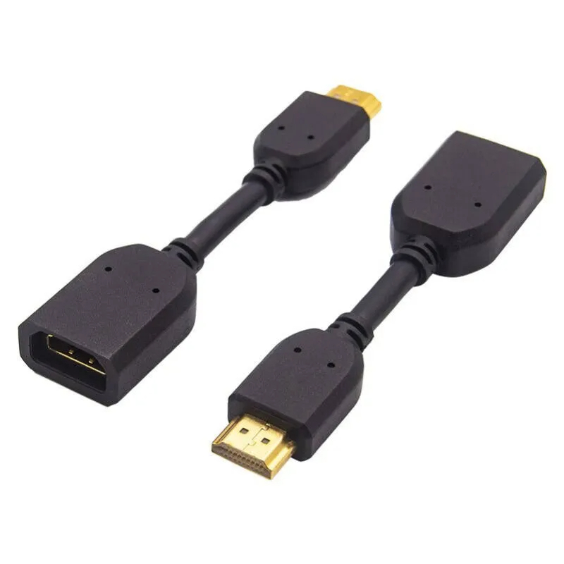 Hdmi extension cable male female M-F HD cable computer TV adapter 4K * 2K  1080P สายต่อพ่วง HDMI 10cm ัหัวสีเงิน